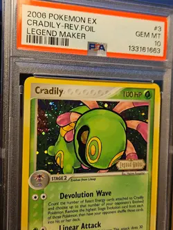 Pokemon 2006 Cradily EX Legend Maker Reverse Holo #3/92 PSA 10 - Image 1