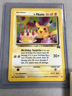 Pokemon 2000 ______'s Pikachu #24 Black Star Promo Holo Birthday Pikachu - Image 1