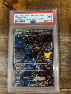 POKEMON 2021 Celebrations Black White Full Art ZEKROM #114 PSA 9 Mint RARE - Image 1