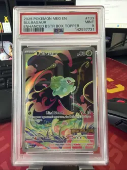 Pokemon Mega Evolution Base #133 Stamped Box Topper Bulbasaur PSA 9 Mint - Image 1