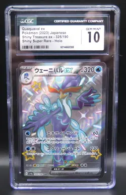 Quaquaval ex Shiny Treasure ex Japanese Shiny Super Rare #325 CGC 10 Pokemon - Image 1