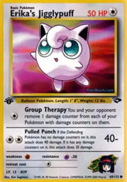 Lightly Played Erika's Jigglypuff - 69/132 - Common - 1st Edition Pokemon Gym Ch - Image 1