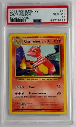 2016 Pokemon XY Evolutions 10/108 Charmeleon PSA 10 GEM MINT Non-Holo - Image 1