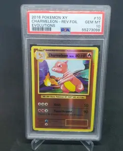 2016 Pokemon XY Evolutions #10 Charmeleon Reverse Foil Holo PSA 10 - Image 2