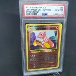 2016 Pokemon XY Evolutions #10 Charmeleon Reverse Foil Holo PSA 10 - Image 4