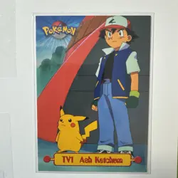 1999 Topps Pokemon TV Animation Edition Series 1 #TV1 Ash Ketchum - Image 2