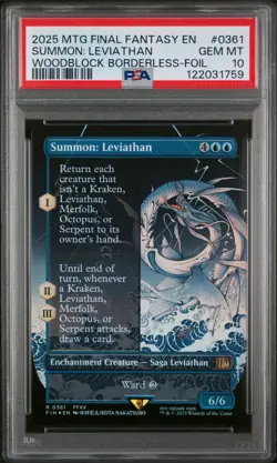 2025 Magic The Gathering Final Fantasy Summon: Leviathan Borderless-Foil PSA 10 - Image 1