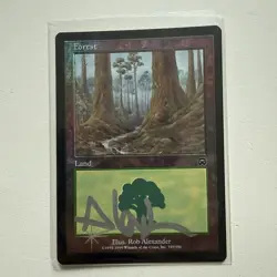 1x Signed FOIL Forest (349/350) Mercadian Masques LP FREE SHIPPING - Image 1