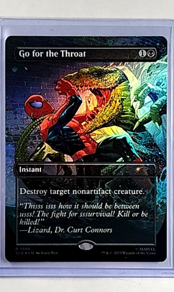 MTG Magic The Gathering Secret Lair Poster Foil Spiderman 1996 Go for the Throat - Image 1