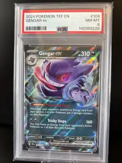 PSA 8 NM-MT Pokemon Temporal Forces Gengar EX Double Rare #104/162 - Image 1