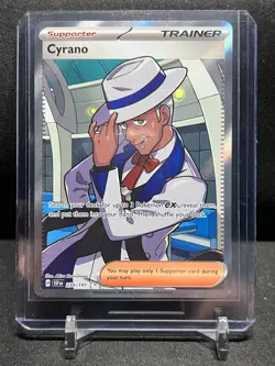 Cyrano 230/191 Full Art Ultra Rare Holo Pokemon 2024 Surging Sparks NM - Image 1
