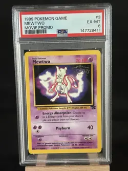 1999 Pokemon Game Promo Rare Mewtwo 3 Basic Pokemon PSA 6 - Image 1