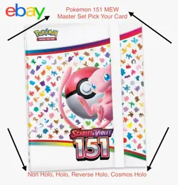 Pokemon TCG 151 MEW English Holo Rare Reverse Cosmos Promo Complete Your Set - Image 1