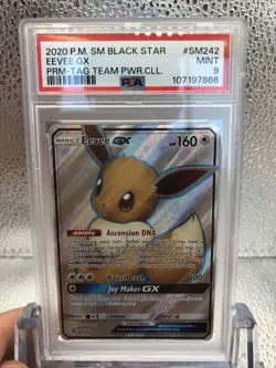 Eevee GX - SM242 Sun & Moon 2020 Pokemon - Black Star Promo PSA 9 - Image 1