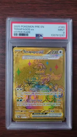 Terapagos ex Gold Hyper Rare 180/131 S&V Prismatic Evolutions Pokemon PSA 9 MINT - Image 1