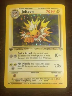 Vintage Pokemon Jungle 1st Edition JOLTEON #4/64 Holo Rare - Image 1
