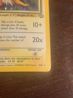Vintage Pokemon Jungle 1st Edition JOLTEON #4/64 Holo Rare - Image 4