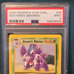 Pokemon Gym Challenge Giovanni's Nidorino #45 & Nidoran #75 PSA 9 2000 WOTC Lot - Image 2