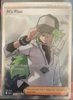 Pokemon TCG - N's Plan 163/086 UR Black Bolt English Full Art Holo - Image 1