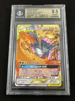 Pokemon Moltres Zapdos Articuno GX 44/68 Sun & Moon Hidden Fates Beckett BGS 9.5 - Image 1