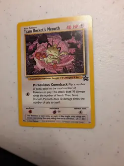 Pokemon Team Rocket's Meowth Black Star Promo 18 (2) NM - Image 3