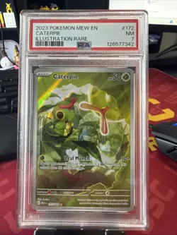 Caterpie Illustration Rare 2023 Pokemon Mew En #172 PSA 7 - Image 1