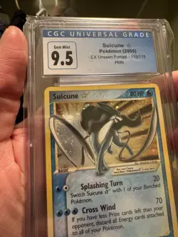 2005 Pokemon EX Unseen Forces Suicune GOLD STAR HOLO #115 CGC 9.5 GEM MINT - Image 2