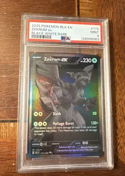 Zekrom EX 172/086 Pokemon Black Bolt BWR Black White Rare SIR English - PSA 9 🔥 - Image 1