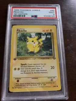 1999 pokemon jungle 1st edition pikachu psa 9 mint 60/64 - Image 1