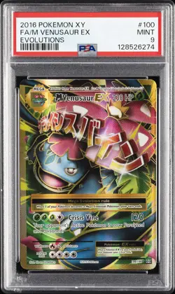 2016 POKEMON XY EVOLUTIONS #100 FULL ART/M VENUSAUR EX PSA 9 - Image 1