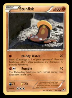 Stunfisk Uncommon Legendary Treasures 83/113 MP Normal Pokemon - Image 1