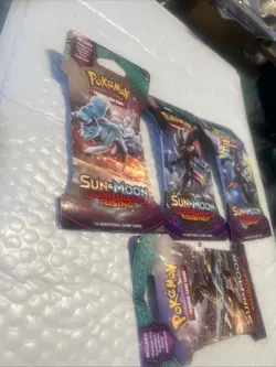 Pokemon Sun and Moon Guardians Rising Sleeved Boosters Lot Of 4 dented sleeve - Image 2