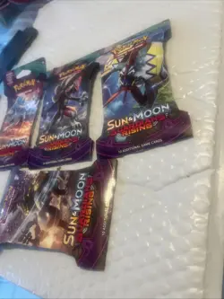 Pokemon Sun and Moon Guardians Rising Sleeved Boosters Lot Of 4 dented sleeve - Image 3