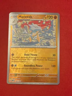 Marowak 105/165 Rare 151 Pokemon Reverse Holo Near Mint - Image 1