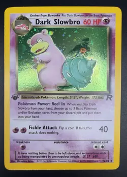 Pokemon Dark Slowbro 1st Edition 12/82 Team Rocket Holo Rare LP / NM - Image 1