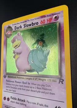 Pokemon Dark Slowbro 1st Edition 12/82 Team Rocket Holo Rare LP / NM - Image 4