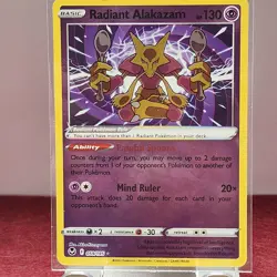 Radiant Alakazam Silver Tempest Ultra Rare Pokemon TCG 059/195 Sword & Shield - Image 2
