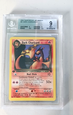 2000 Pokemon Team Rocket's 1st Edition Rare Non Holo Dark Charizard BGS 9 Mint - Image 1