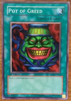 Yu-Gi-Oh! Pot of Greed SD2-EN017 Structure Deck Spell 1st Edition Konami English - Image 1