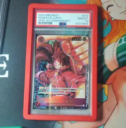 Monkey D. Luffy One Piece OP05-1st Anniversary PSA 10 ENGLISH 2023 - Image 1
