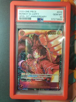 Monkey D. Luffy One Piece OP05-1st Anniversary PSA 10 ENGLISH 2023 - Image 2