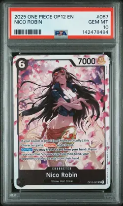 2025 ONE PIECE OP12-LEGACY OF THE MASTER #087 NICO ROBIN GEM MT PSA 10 - Image 1