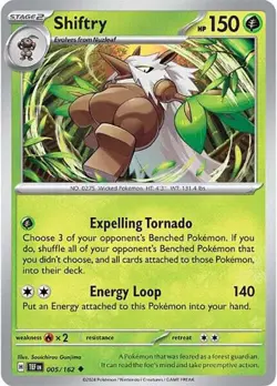 Shiftry SV05: Temporal Forces 005/162 NM English Pokemon Card - Image 1