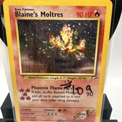 Blaine's Moltres 1/132 Gym Heroes 2000 Holo Rare WOTC Pokemon Card TCG SWIRL LP - Image 2