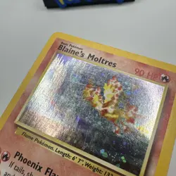 Blaine's Moltres 1/132 Gym Heroes 2000 Holo Rare WOTC Pokemon Card TCG SWIRL LP - Image 3