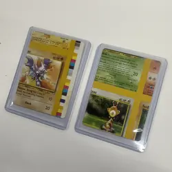 LOT OF 2 Pokemon Error NFC Neo Genesis Pokemon Miscut Card WOTC - Image 1