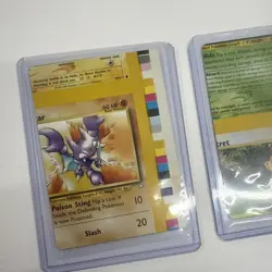 LOT OF 2 Pokemon Error NFC Neo Genesis Pokemon Miscut Card WOTC - Image 2