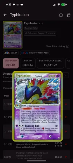 Pokemon Typhlosion dragon frontiers Holo Rare Card 12/101 MP Condition - Image 3
