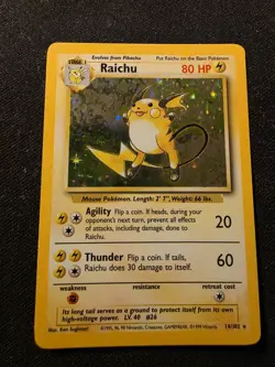 Pokemon TCG Raichu Holo Rare Card Base Set, 14/102 - Image 1