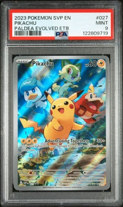 PSA 9 Pikachu 027 Scarlet & Violet Paldea Evolved ETB Promo Card Holo SVP027 - Image 1